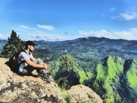 Sebastien admiring the view from Ella Rock