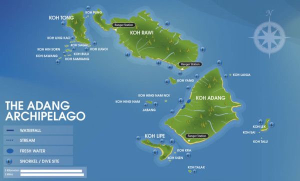 Adang or Tarutao map Adang Archipelago