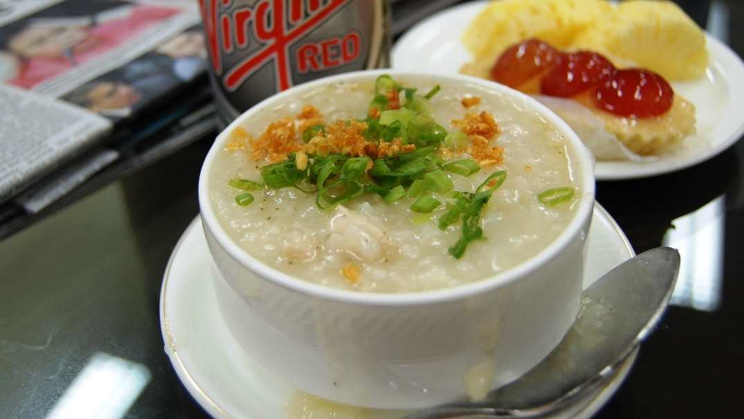 A bowl of Arroz Caldo, one of the most traditional food of the philippines