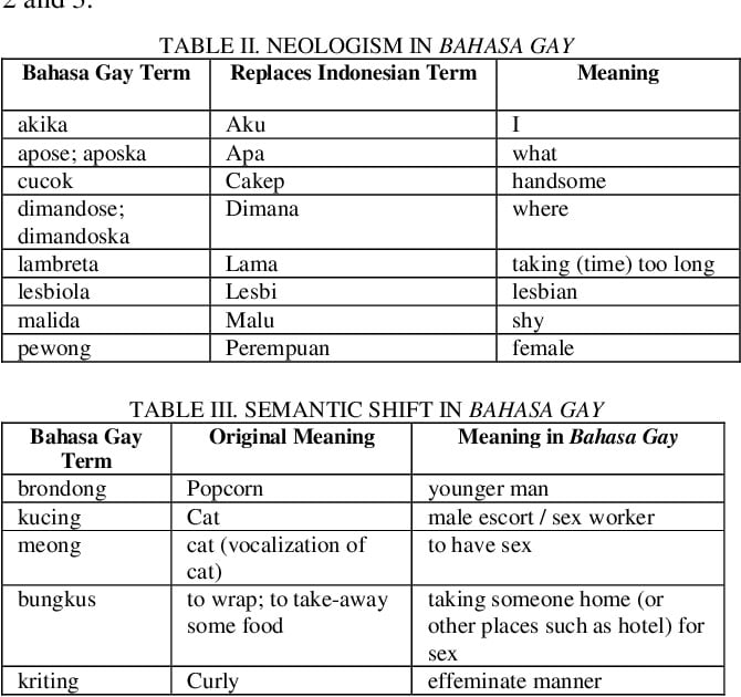 Bahasa Binan gay Indonesian language