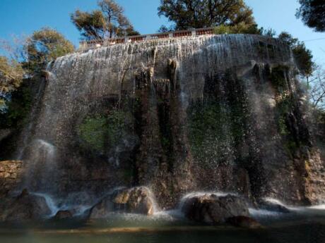 Visiting the Castle Hill Parc in Nice will reward you with a tranquil oasis in the city, with gorgeous views like this bit waterfall