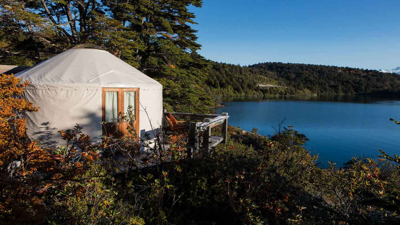 Staying in a luxury yurt at the Chile Patagonia Camp is a real highlight of our time in Patagonia