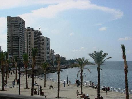 The Corniche in Beirut is a waterside promenade lined with shops, cafes and restaurants - perfect for a run or just a relaxing wander