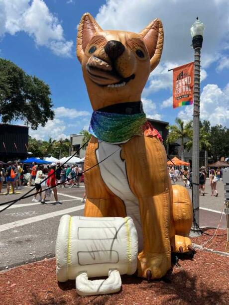 While it isn't specifically gay, the Dog Bar in St Pete is welcoming to all, including furry four-legged friends!