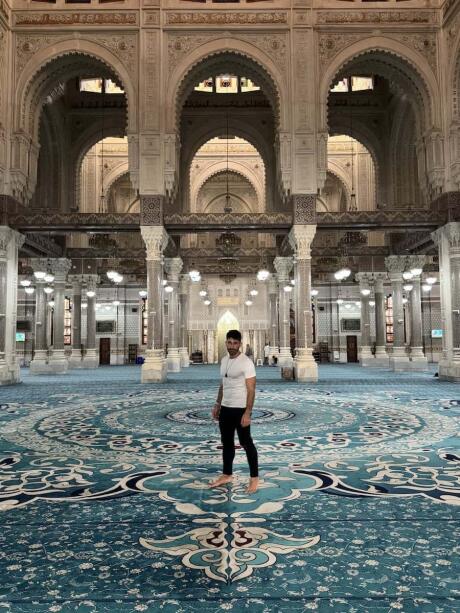 Stefan inside the stunning Emir Abdelkader mosque in Constantine.