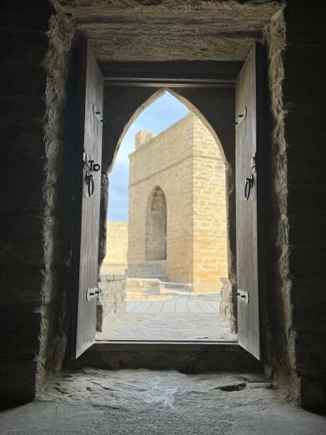 Beautiful doorway at the Fire Temple in Azerbaijan.