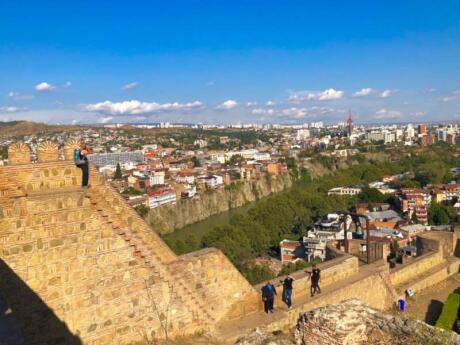 Another spot in Tbilisi for incredible views is from the Narikala Fortress walls