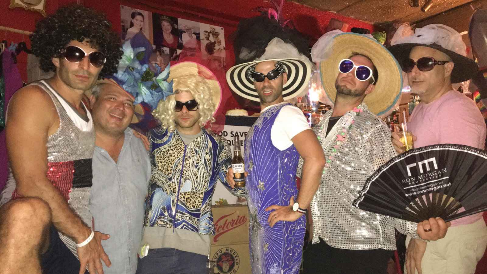 Gay boys having fun in Reinas gay bar Puerto Vallarta, Mexico.