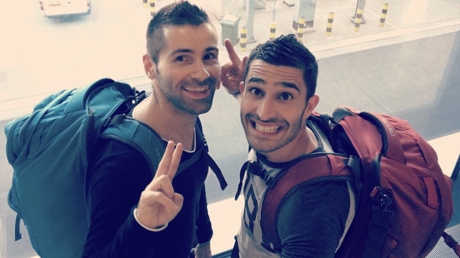 Gay couple backpacking in Asia