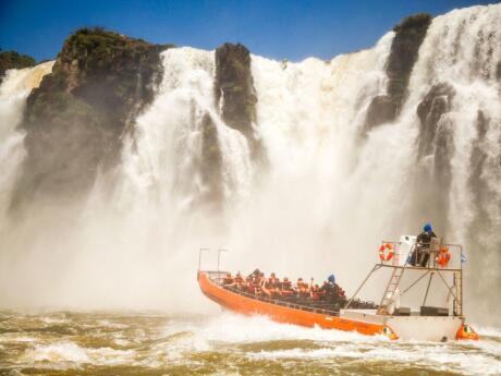 An exhilarating experience going on a boat ride under the Iguazu Falls!