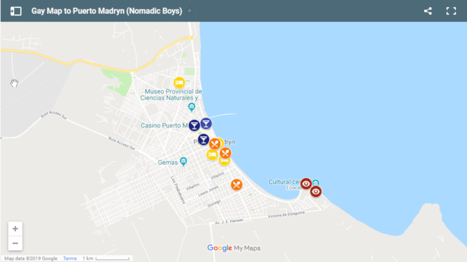 All the best gay bars, restaurants and accommodation in Puerto Madryn.