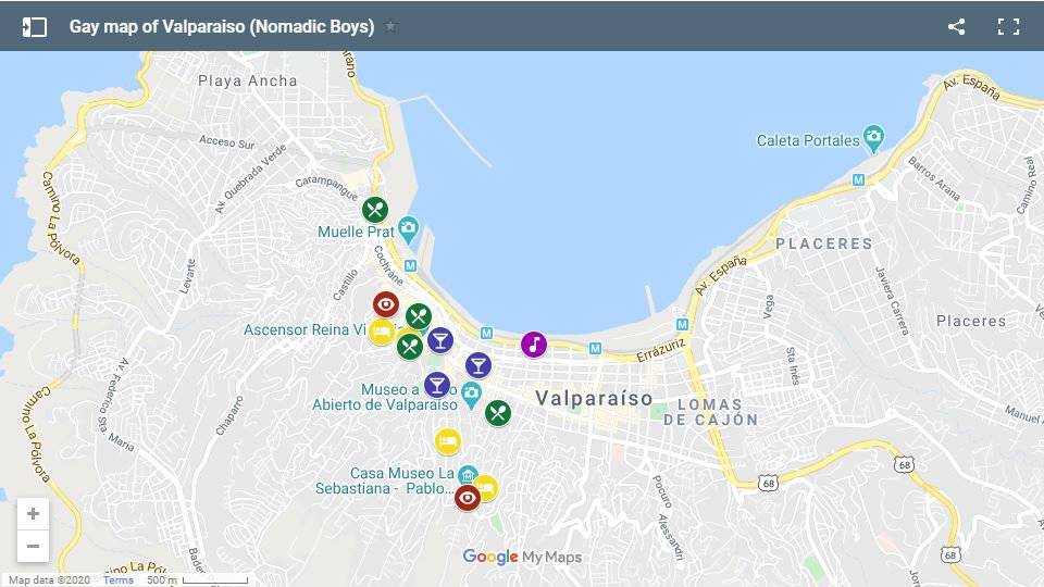 Use this map to plan your own fabulous gay trip to Valparaiso