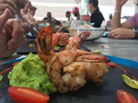 Delicious seafood at the Sapphire Ocean gay beach club in Puerto Vallarta.