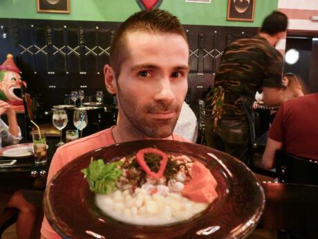 Ceviche at gay restaurant Sarita colonia in Santiago