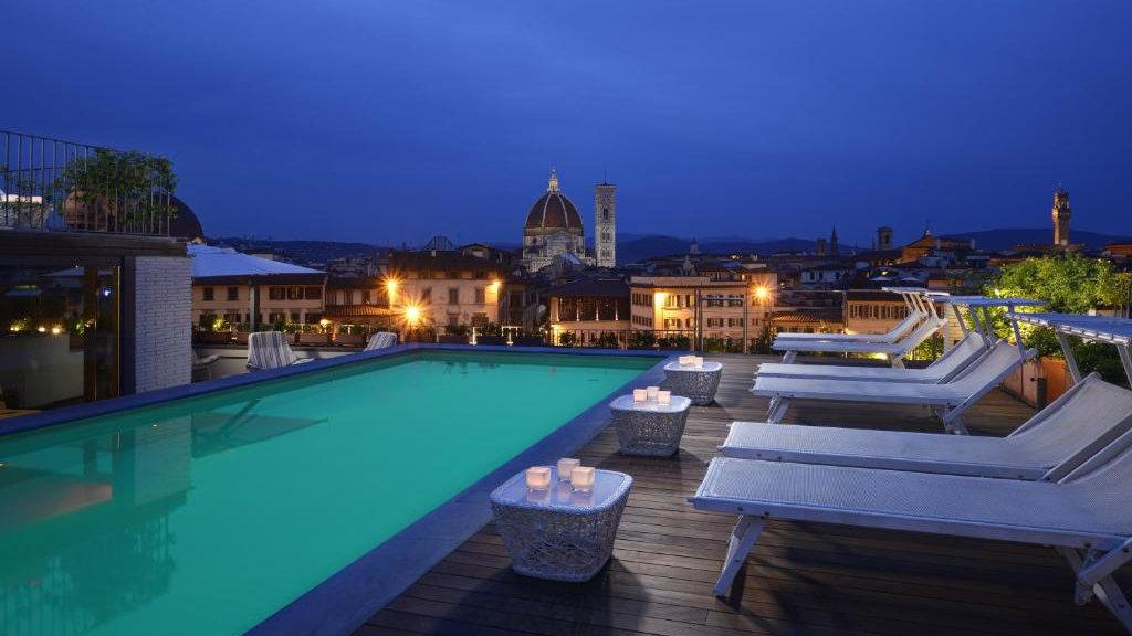 The Grand Hotel Minerva has incredible views from the rooftop pool over Florence