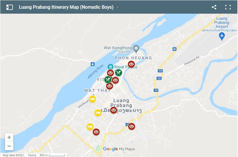 Use this map to help plan your time in Luang Prabang