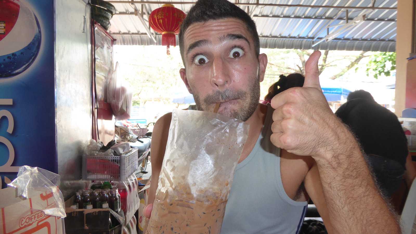 Laos produces excellent coffee which you will be able to buy from stalls in bags with condensed milk and ice