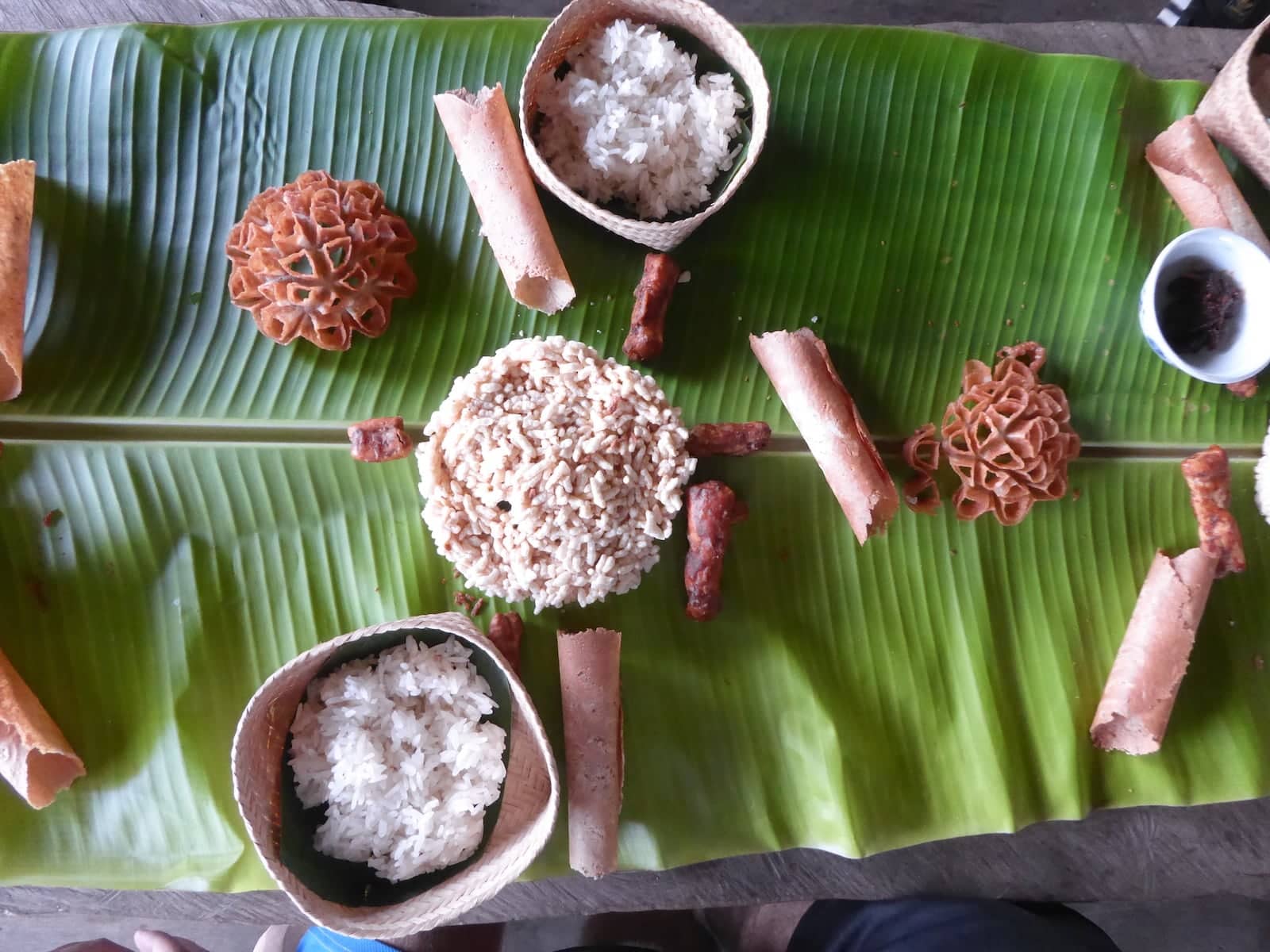 A range of Laos sticky rice foods.