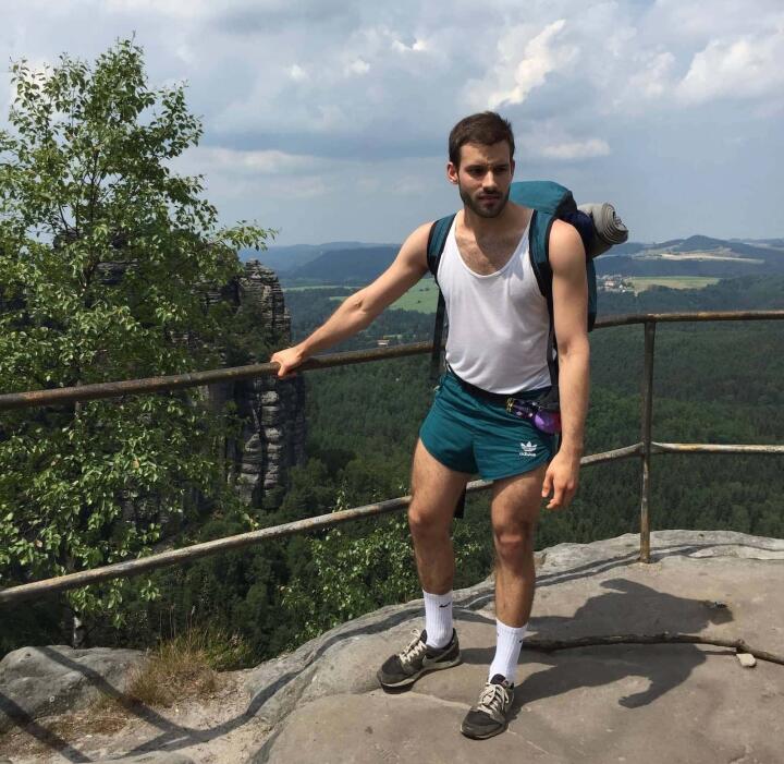 Marcel Mr Gay Germany hiking in East Germany