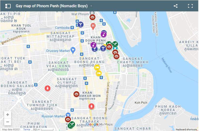 Here's our gay map of Phnom Penh with all the best spots to visit marked on it