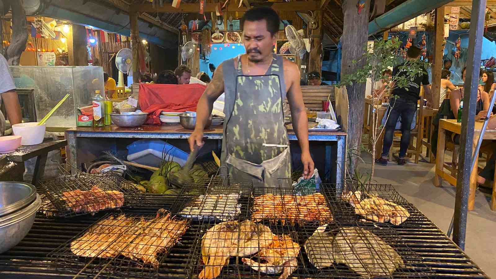 Pla pao is salted whole fish dish that's a common street food in Laos