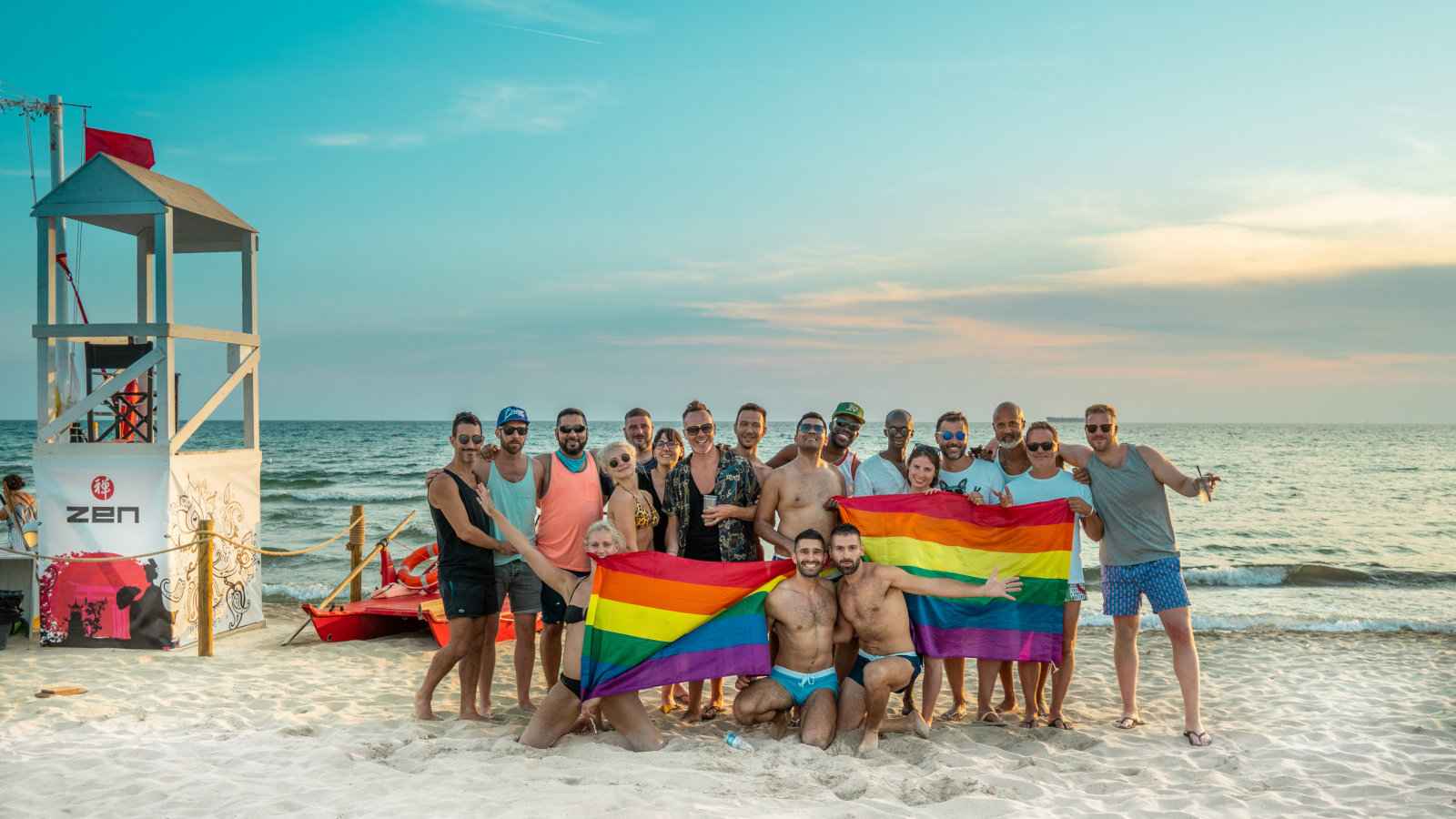 Group of Queers during Salento Pride, a fabulous gay celebration with plenty of beach time in Italy.