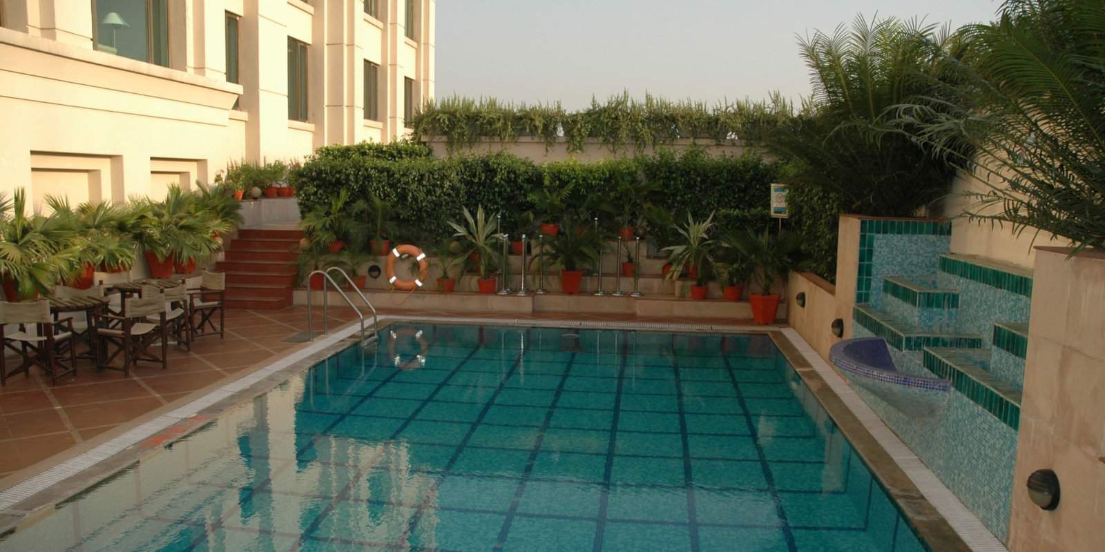 The Radisson's pool is a lovely spot to cool down after a day of exploring Varanasi