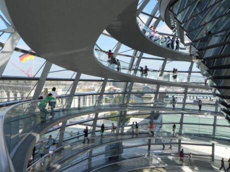 Explore the inside of the cool dome on top of the Reichstag Building in Berlin, for great views over the city