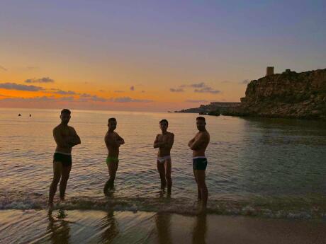 Our favourite beach on Malta is Riviera Beach, known for it's amazing sunsets and being a popular spot with local gay guys