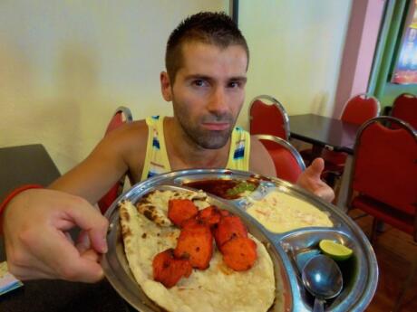 Sebastien with tandoori at Kapitan