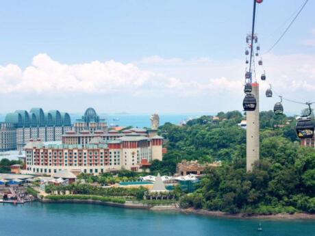 There are so many fun things to see and do on Singapore's Sentosa Island, starting with the aerial cable car ride to get there