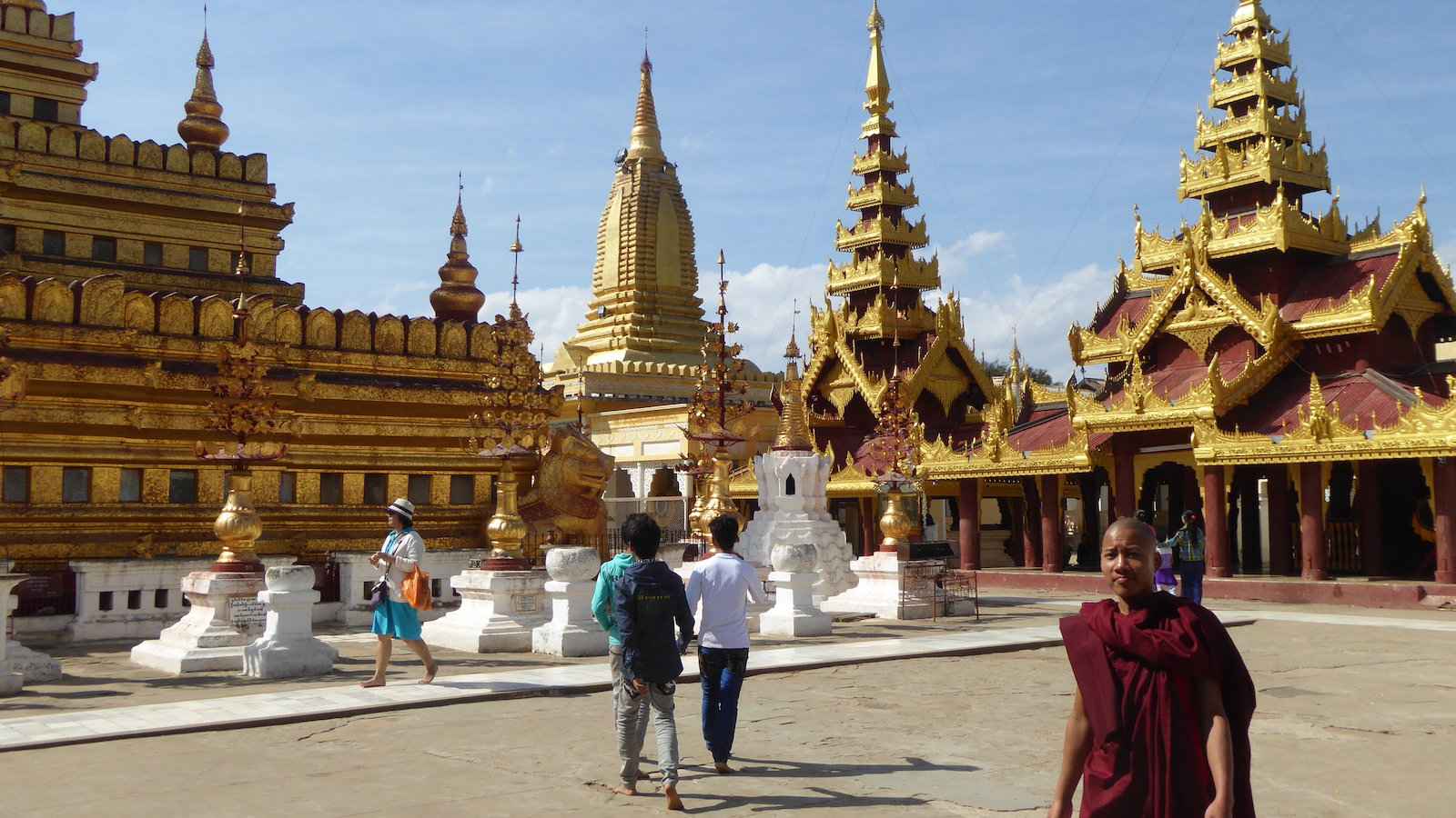 Shwezigon Pagoda is a gorgeous gold temple in Bagan, Myanmar