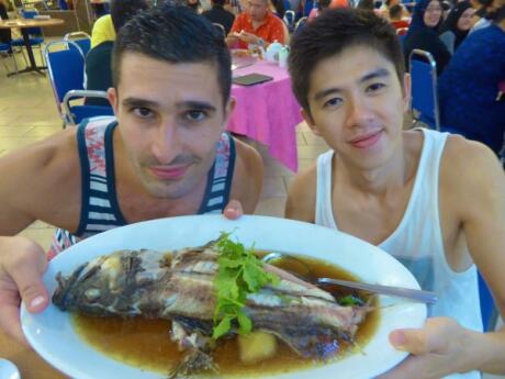 Steamed grouper at Deep Sea Restaurant in Kota Kinabalu, Sabah Malaysia