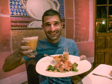 Stefan the Ceviche expert learning to cook it and prepare it in Cusco