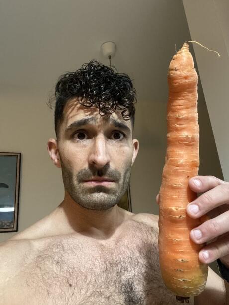 Stefan with a giant carrot!