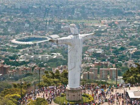 The statue o Cristo in Cali, the salsa capital of Colombia