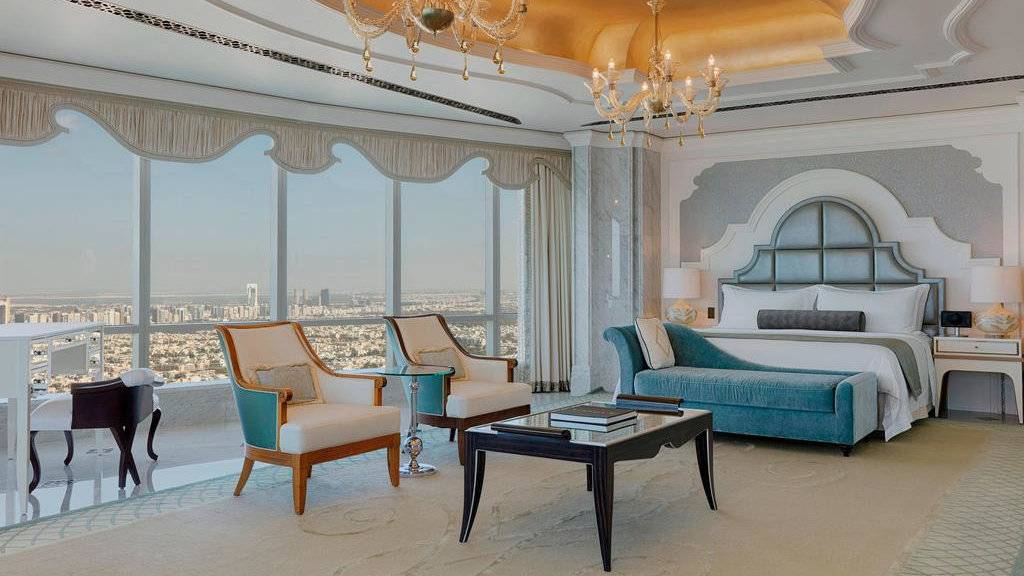 For a luxurious stay in the city of Abu Dhabi, that's still right by the beach, you can't go past the St Regis Abu Dhabi