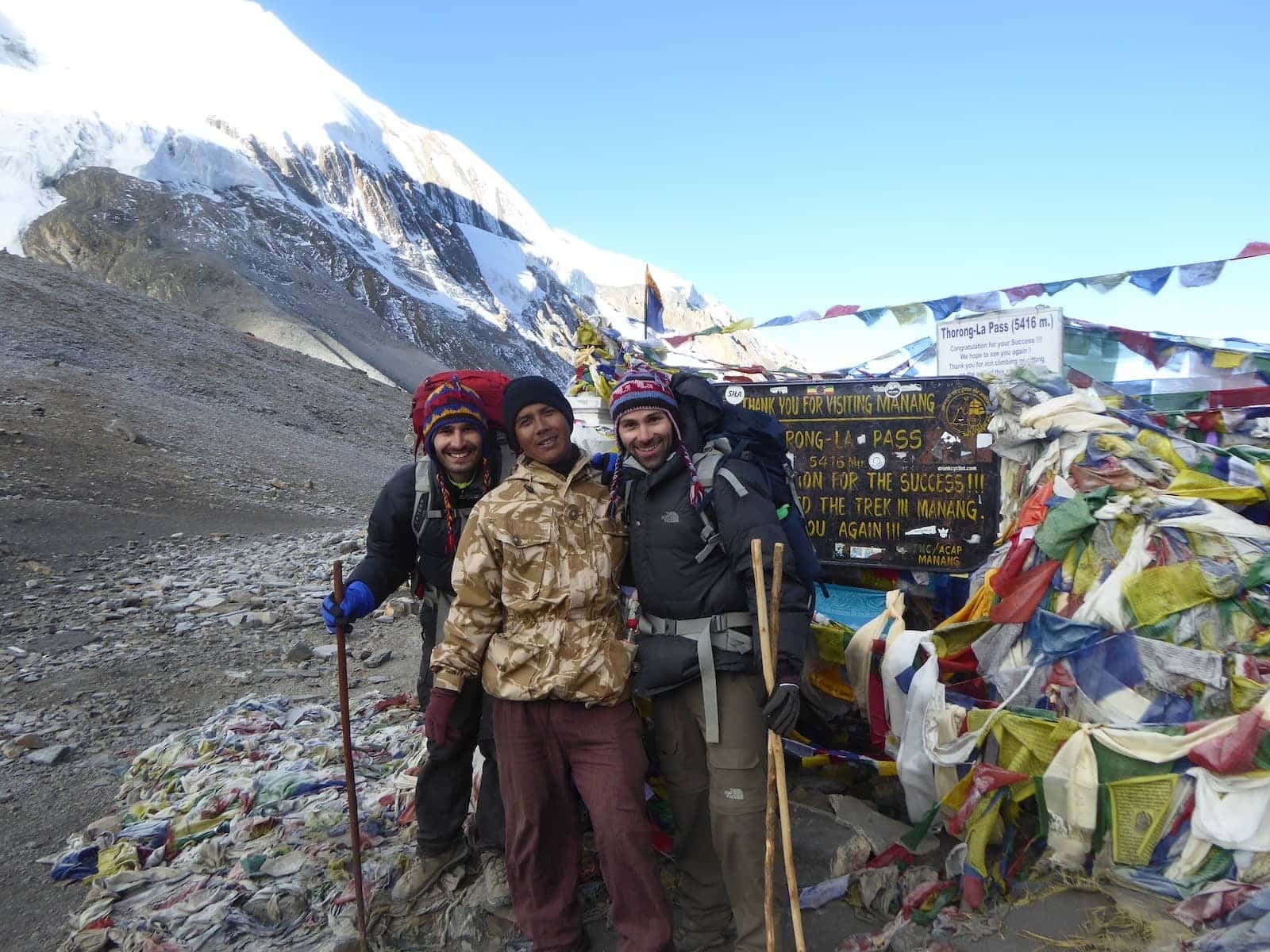 Trekking to Thorong La Pass with our Nepalese guide Kiran.